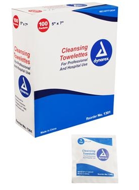 TOWELETTES, CLEANSING, 100/BX
