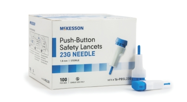 LANCET, 23G 1.8MM DEPTH SAFTEY, BLUE, 100/BX LANCET, 23G 1.8MM DEPTH SAFTEY, BLUE, 100/BX