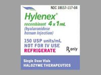 HYLENEX RECOMBINANT, HYALURONIDASE HUMAN INJECTION 1 ML, 4/PK