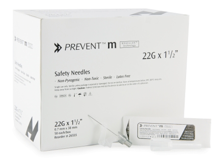 NEEDLE, PREVENT M SAFETY 22G X 1-1/2\", 50/BX
