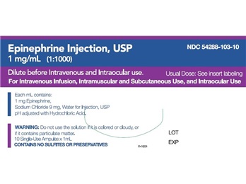 EPINEPHRINE PF 1MG/ML (1:1000), 1ML EACH, (10/BX)