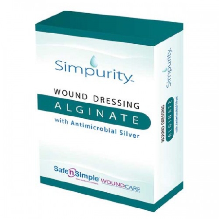 DRESSING, 4X5 ALGINATE WOUND, ANTIMICROBIAL SILVER 10/BX