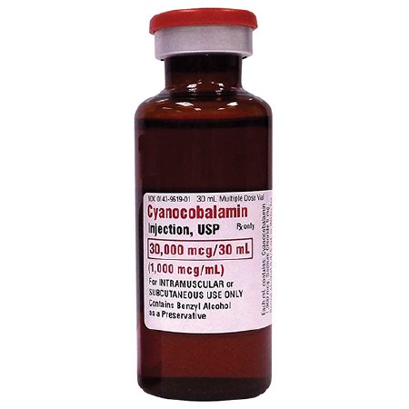 VITAMIN B-12 1000MG/ML 30ML VIAL EACH, (10/BX) CYANOCOBALAMIN
