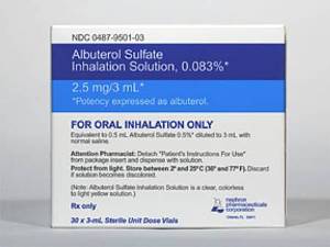 ALBUTEROL, INHAL 0.5MG 3MG/3ML, 60 AMPULES/BX ALBUTEROL, INHAL 0.5MG 3MG/3ML, 60 AMPULES/BX