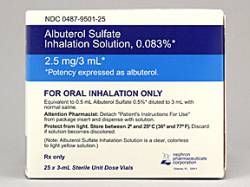 ALBUTEROL INHAL 0.083%, 2.5MG 3ML, 25/BX ALBUTEROL INHAL 0.083%, 2.5MG 3ML, 25/BX