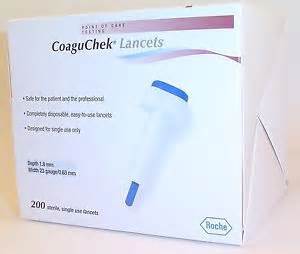 LANCETS, COAGUCHEK, 23G X 1.8MM