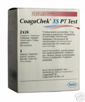 TEST STRIPS, COAGUCHEK XS PT 2X24 STRIPS 48/BX