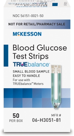TEST STRIPS, BLOOD GLUCOSE TRUEBALANCE, 50/BX