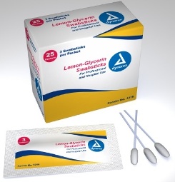 SWABSTICK 3S,LEMON GLYCRN 25BX 10BX/CS