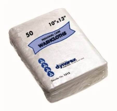 WASHCLOTH, WHITE DISPOSABLE, 10"X13",  50/BAG