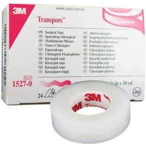 TAPE, TRANSPORE 1/2"X10YD, HYPO-ALLERGENIC. (24RL/BX) TAPE, TRANSPORE 1/2"X10YD, HYPO-ALLERGENIC. (24RL/BX)
