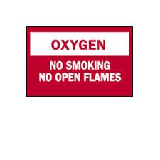 SIGN, OXYGEN  7X10 READ/WHITE, EACH