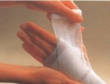 GAUZE, ELASTIC LF, 6CM MOLLELAST, WHITE, EACH