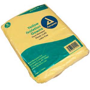 GOWN, ISOLATION UNIVERSAL YELLOW 5/BAG
