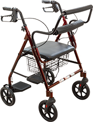 TRANSPORT ROLLATOR BURGUNDY, EACH