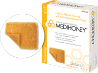 DRESSING, MEDIHONEY HYDROCOLLIOD 2X2 W/ADH BORDER 10/BX 10BX/CS