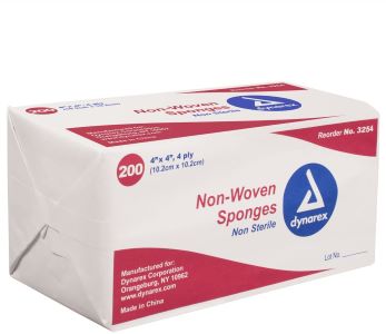 SPONGE, NS 4X4 4 PLY NON-WOVEN 200/PACK