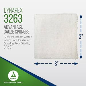 GAUZE, 3"X3" 12PLY, N/S 200/BAG