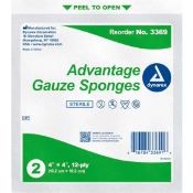 GAUZE SPONGE, STERILE 2'S 4" X 4", 12 PLY, CASE