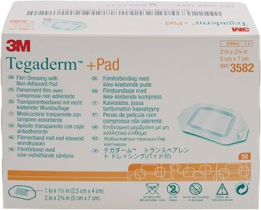 DRESSING, TEGADERM PLUS PAD 2X2 3/4, 50/BX