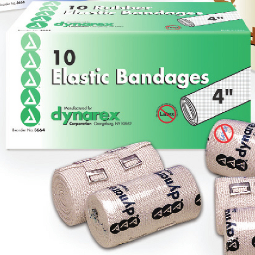 BANDAGE, 4" ACE ELASTIC TAN W/CLIPS, EACH  (10/BOX)