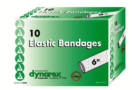 BANDAGE, 6\" ACE ELASTIC TAN W/CLIPS, EACH (10/BOX)