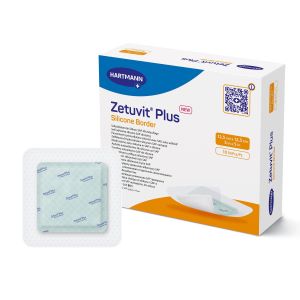 DRESSING, ZETUVIT PLUS 5x5 SILICONE BORDER, 10/BX