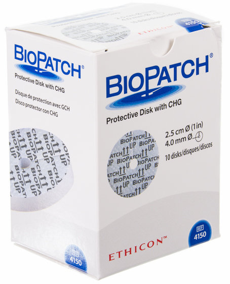 DRESSING, BIOPATCH 1" W/4.0 MM CTR, 10/BX