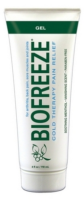 BIOFREEZE GEL TUBE, 4 OZ CLEAR, EACH