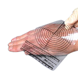 WOUND MEASURING GUIDE, MEDIRULE, PLASTIC, 4.5"X6"