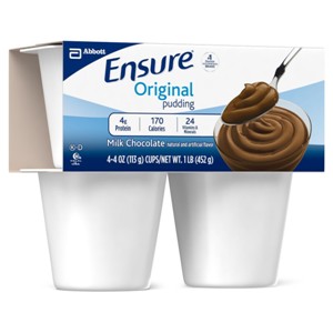 PUDDING, ENSURE 4OZ MILK CHOCOLATE 4/PK 48/CS PUDDING, ENSURE 4OZ MILK CHOCOLATE 4/PK 48/CS