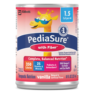 PEDIASURE, 1.5CAL W/FIBER VANILLA 8OZ 24/CS PEDIASURE, 1.5CAL W/FIBER VANILLA 8OZ 24/CS