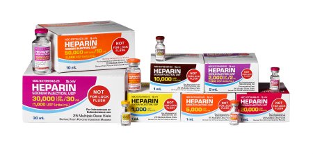 HEPARIN, 5000U/ML, 10ML VIAL 25/PACK