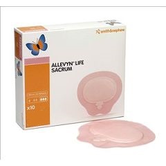 DRESSING, ALLEVYN FOAM LIFE 7X7\" SACRUM BORDERED, STERILE, 10/BX