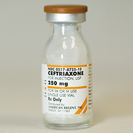 CEPHALOSORIN CEFTRIAXONE SODIUM, 250MG/15ML INJECTION, SINGLE US