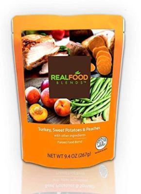 REAL FOOD BLENDS, TURKEY, SWEET POTATOES AND PEACHES, 9.4O oz