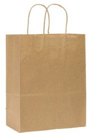 BAGS, SHOPPING 10X5X13 TWISTED PAPER HANDLES, 250/CS