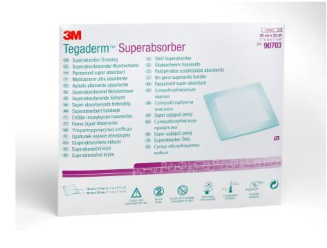 DRESSING, SUPERABSORBER 7-7/8 X 7- 7/8" TERGADERM STERILE. 10/BX