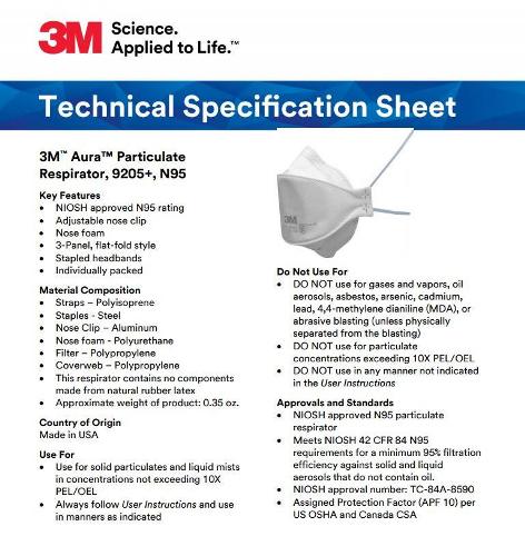 MASK, N95 PARTICULATE REGULAR SIZING AURA,  EACH (440/CS)