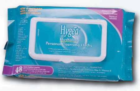 WIPES, HYGEA FLUSHABLE SOFTPACK 48/PK, EACH