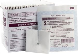 SPONGE, DRAIN SPLIT 2X2 6PLY, STERILE 2/PACK SPONGE, DRAIN SPLIT 2X2 6PLY, STERILE 2/PACK