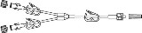 EXT SET, 7" MICROBORE BIFURCATED W/COLOR CODED PINCH CLAMPS, MAL EXT SET, 7" MICROBORE BIFURCATED W/COLOR CODED PINCH CLAMPS, MAL