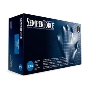 GLOVES, NITRILE BLACK PF, LARGE, 100/BX 10BX/CS