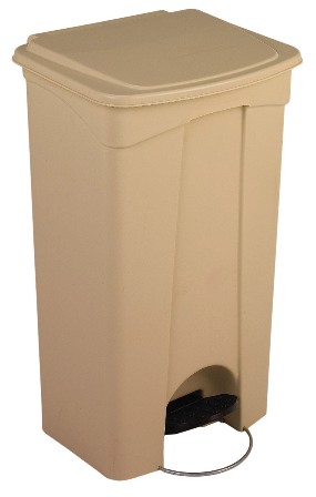 TRASH CAN, PLASTIC BEIGE STEP-ON, EACH