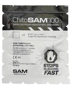 DRESSING, CHITO-SAM 100 4X4 SINGLE PLY, PACK, 40/CASE