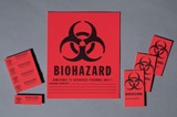 LABEL, BIOHAZARD 1X3 RED 100/BX