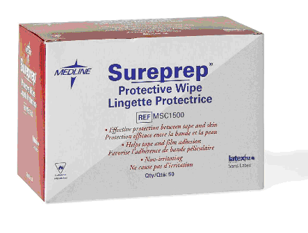 WIPE, SUREPREP SKIN PROTECTANT NO STING, 50/BX