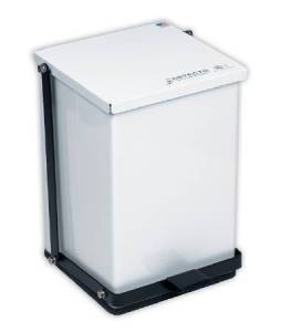 TRASH CAN, METAL WHITE 100QT W/ FOOT PEDAL, EACH