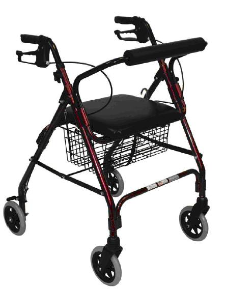 ROLLATOR, BURGUNDY, EACH