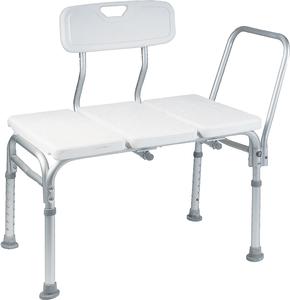 BENCH, SHOWER TRANSFER W/BACK 300LB WT CAP, EACH